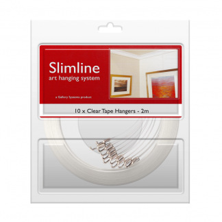 The Slimline Art Hanging System Clear Tape Droppers - Pack Shot