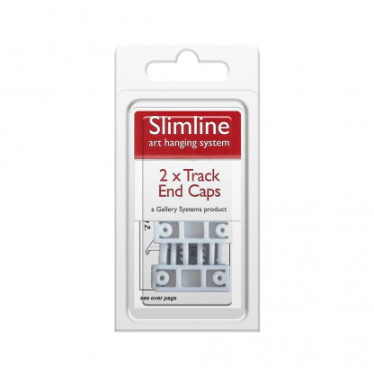 The Slimline Art Hanging System White Track End Caps - Pack Shot