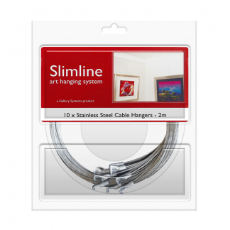 The Slimline Art Hanging System Stainless Steel Cable (wire) Droppers - Pack Shot