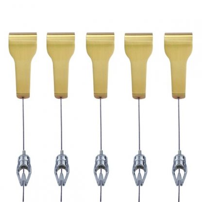 Brass Picture Rail Hooks with Push Button Hooks Pack of 5