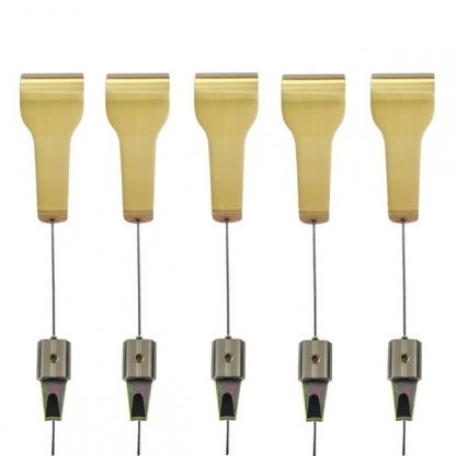 Brass Picture Rail Hooks with Standard Hooks Pack of 5
