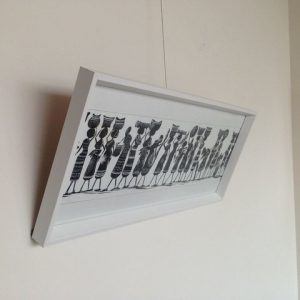 picture leaning forward on picture hanging system